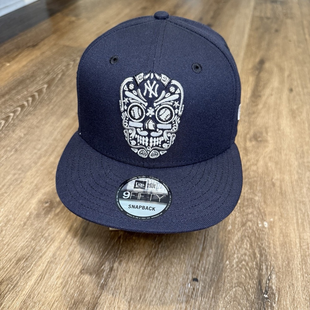 New Era NY Yankees Snapback‎ Hat Blue Day Of The Dead Skull Skeleton Dia Muertos